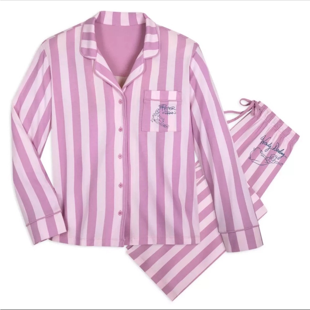Disney Parks Peter Pan and Wendy Striped Pajama Set for Women Medium